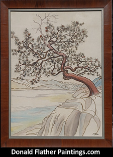 Original landscape oil painting on canvas from the 1930's or 1940's by renown Canadian Artist, Donald Flather